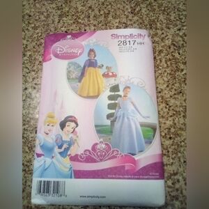 Simplicity Sewing Pattern 2817 Cinderella Snow White Disney Princess Size 3-6